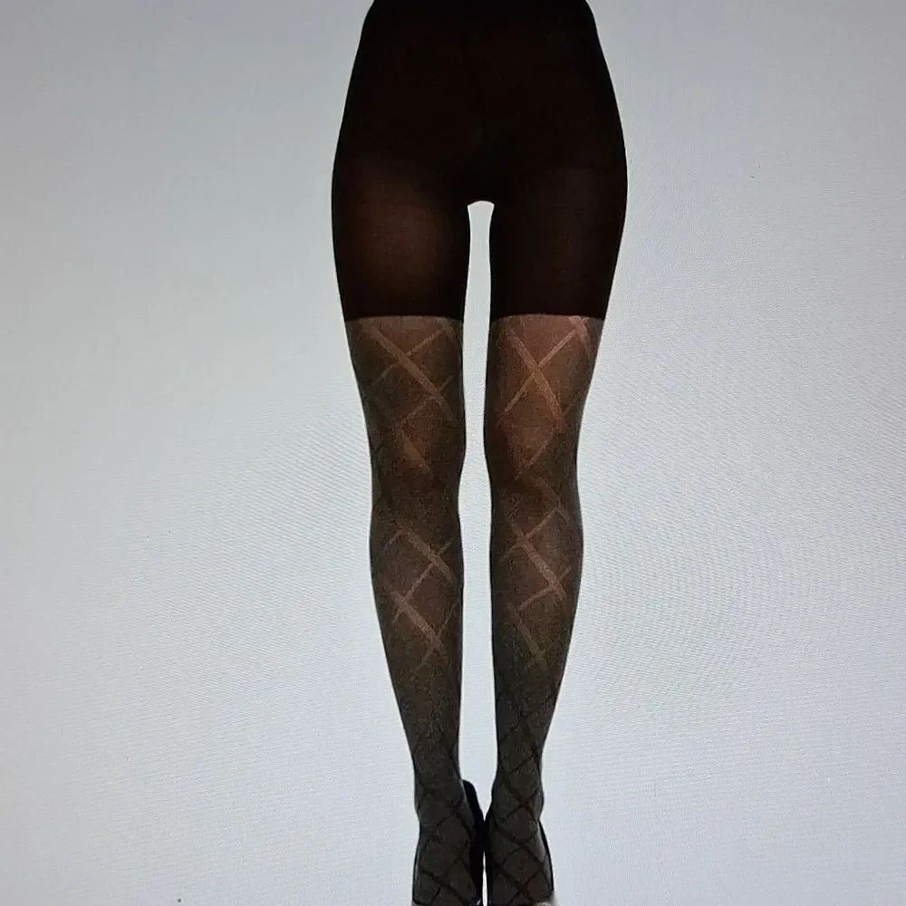 SPANX Love Your Assets Reversible Shaping Tights Flipside Diamond Black New